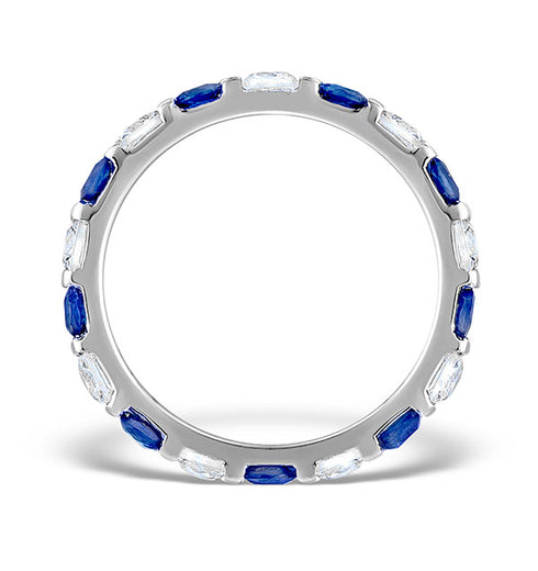 Sapphire 1.30ct And Diamond Platinum Eternity Ring HG42-422UJUS